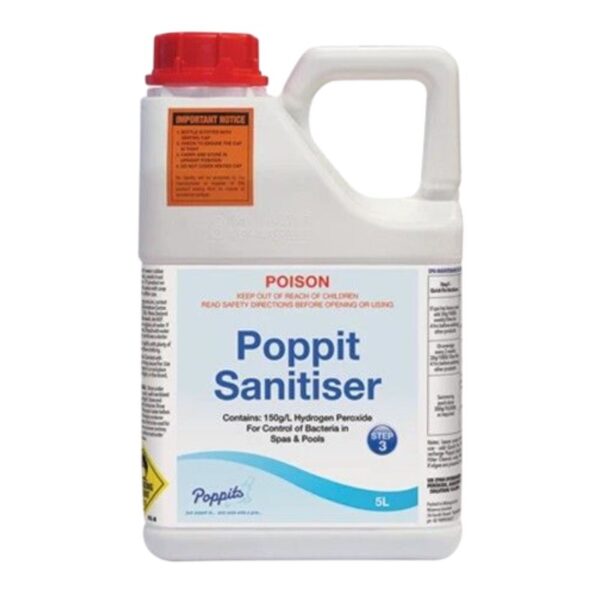 Bottle of poppit sanosil sanitiser